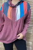 Striped long sleeve hoodie