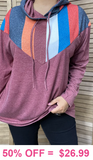 Striped long sleeve hoodie