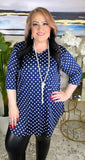 Navy Polka Dot Scoop Tunic