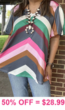 Chevron Top bubble sleeve