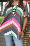 Chevron Top bubble sleeve