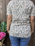 Leopard graphic tee with cowgirl boot design