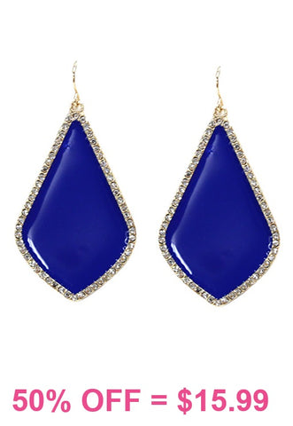 Blue enamel drop earrings