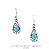 Turquoise Teardrop earrings with bling trim