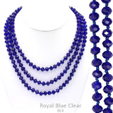 Blue Crystal 60" Strand Layering Necklace