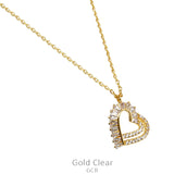 Bling baguette Gold heart necklace