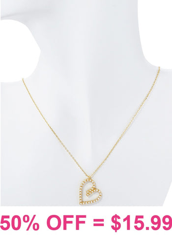 Bling Gold heart necklace