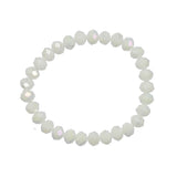 White Crystal Beaded Stretch Bracelet