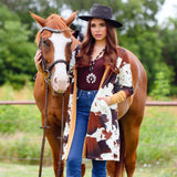 Brown Cow Long Cardigan with pockets