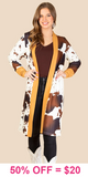 Brown Cow Long Cardigan with pockets