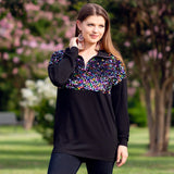 Black Pullover with colorful sequins