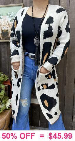 Long Leopard sweater cardigan