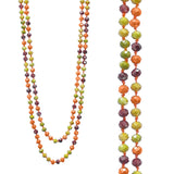 Orange Multi Color Crystal Strand Layering 60" Necklace