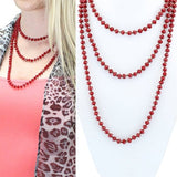 Maroon Crystal Strand 60" Layering Necklace