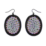 Bling oval earrings light weight: 3 color options