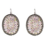 Bling oval earrings light weight: 3 color options