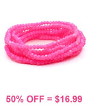 Pink Crystal bracelets 10 piece stack