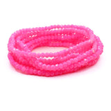 Pink Crystal bracelets 10 piece stack