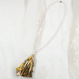 NEW ARRIVAL Pearl like Necklace with Mustard  Tassel