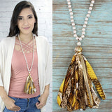 NEW ARRIVAL Pearl like Necklace with Mustard  Tassel