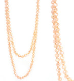 Cream Crystal Beaded 60" Layering Necklace