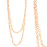 Cream Crystal Beaded 60" Layering Necklace