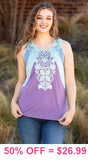 Lavender & Blue Crochet tank