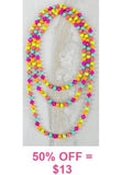 Colorful Neon Crystal Beaded 60" Layering Necklace