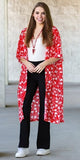 Red & White Heart Kimono Duster