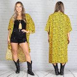 *Yellow & Black Leopard Kimono