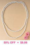 White Crystal 60" Layering Necklace