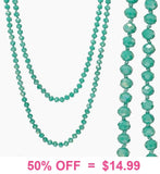 Turquoise Crystal Long 60" Layering Necklace