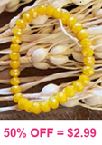 Mustard Yellow Crystal Stretch Bracelet