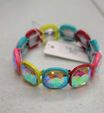 COLORFUL BIG BLING RHINESTONE STRETCH BRACELET