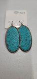 Turquoise Oval Stone Light Weight Earrings