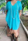 Turquoise baby doll dress