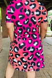 Pink ombre big spot leopard dress