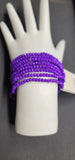 Purple Crystal Beaded Stretch Bracelet 10 piece Set