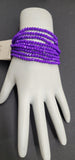 Purple Crystal Beaded Stretch Bracelet 10 piece Set