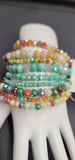 Beautiful Multi Color Crystal 9 pc Stretch Beaded Bracelets