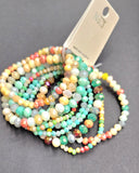 Beautiful Multi Color Crystal 9 pc Stretch Beaded Bracelets