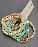 Beautiful Multi Color Crystal 9 pc Stretch Beaded Bracelets