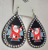 Santa "TRIBAL" Bling Christmas earrings