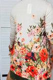 S, M, L Floral long sleeve cardigan