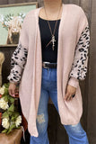 Leopard Sleeve Light Pink Sweater cardigan