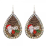 HO HO HO Leopard Christmas earrings