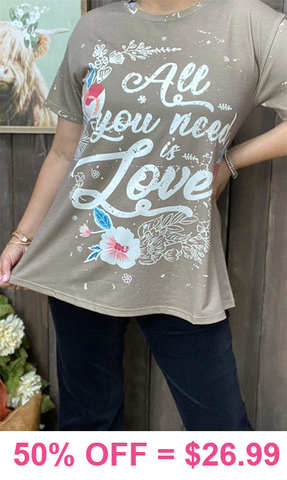 All You Need is Love short sleeve top