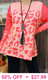 Coral Leopard long sleeve top