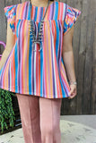 Striped Top with cap sleeves