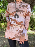 L, XL, 2X, 3X: Horse Sheer Top with full white lining